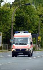 Rettungswagen RTW Schleiz im Einsatz in Zeulenroda. Foto 22.07.12