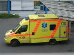 RTW auf Mercedes Sprinter Basis fährt für die ASG Ambulanz Leipzig am 06.05.2014