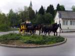 Postkutsche in Oberwiesenthal mit vier Pferden zwei Kutschern und einem Postillion, ldt auch zum Mitfahren ein!