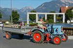 . Eicher Traktor mit Hnger gesehen in Maurach am 27.08.2016.