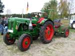 Traktoren  Famulus 36  mit 1achs-Anhnger aus dem Landkreis Barnim (BAR) fotografiert beim Ostfahrzeug-Treffen Finowfurt [24.04.2010]