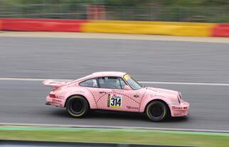 Startnummer 314 Porsche Carrera RS, mitgezogen wärend des YT Rennen 2 beim Youngtimer Festival Spa am 19.7.2015