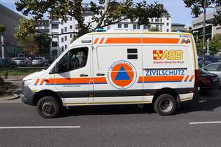 ASB Frankfurt Mercedes Benz Sprinter KTW der MTF bei der Katastrophenschutzbung Frankopia 2025 im Frankfurter Osthafen am 20.09.25