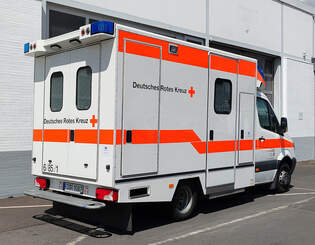 =MB Sprinter vom Rettungsdienst des DRK LK Fulda bei einem Werkstattaufenthalt, 07-2025