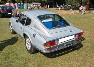 Heckansicht eines Triumph Spitfire GT6 MK3.