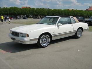Chevrolet Monte Carlo Luxury Sport CL (1985-88), aufgenommen April 2018 beim Oldtimertreffen auf Theresienwiese in Mnchen