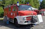=MB 710 als ehemaliges LF 8 der Feuerwehr BURGHAUN steht auf dem Ausstellungsgelnde anl.