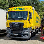 =MAN-Sattelzug der Spedition CONTINO rastet im Juli 2025 an der A 7