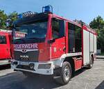 =MAN TGM als Staffellschfahrzeug der Feuerwehr HNFELD steht auf dem Ausstellungsgelnde anl.