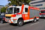 Feuerwehr Frankfurt am Main Griesheim Mercedes Benz Atego 1428 Lentner LF20 bei der Katastrophenschutzbung Frankopia 2025 im Frankfurter Osthafen am 20.09.25