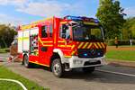 Feuerwehr Hanau Mercedes Benz Atego 1530 Lentner HLF20/16 bei der Jugendfeuerwehr Hanau Abschlussbung im September 2025 an der Otto Hahn Schule in Kesselstadt