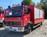 =MB 814 als Gertewagen-Gefahrgut der Feuerwehr HNFELD, steht auf dem Ausstellungsgelnde anl.