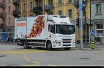 Scania 25P Kühllaster unterwegs in der Stadt Zürich am 28.02.2026