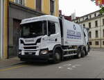 Scania G 340 Müllwagen unterwegs in der Stadt Basel am 10.04.2026