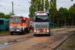 Abschleppdienst Heinrich am 21.09.25 mit einen Volvo FH16 mit Brechtel Masterlift Aufbau beim zurck bringen der beiden Historischen RW Schiene beim Tag der Schiene.
