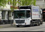 Mercedes Müllwagen unterwegs in der Stadt Basel am 10.04.2026