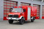 Feuerwehr Langenselbold Mercedes Benz Unimog U1550L SW2000 (Florian Langenselbold 1-62-1) am 19.10.25 bei einen Fototermin.