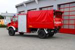 Feuerwehr Langenselbold Mercedes Benz Unimog U1550L SW2000 (Florian Langenselbold 1-62-1) am 19.10.25 bei einen Fototermin.
