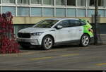 Skoda Enyaq iV Abgestellt auf einem  Gehweg in der Stadt Bern am 14.11.2025