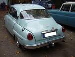 Heckansicht eines Saab 96 aus dem Jahr 1963.