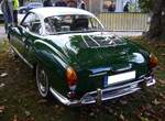 Heckansicht eines VW Typ 14 Karmann-Ghia Coupe aus dem Jahr 1971.