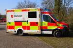 Malteser Mercedes Benz Sprinter RTW am 07.03.26 in Kleinostheim bei einer Gro��bung