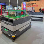 Autonome Transportfahrzeuge für den Logistikbereich der Firma SEW Eurodrive, welche im April 2026 auf der Hannovermesse vorgeführt wurden.