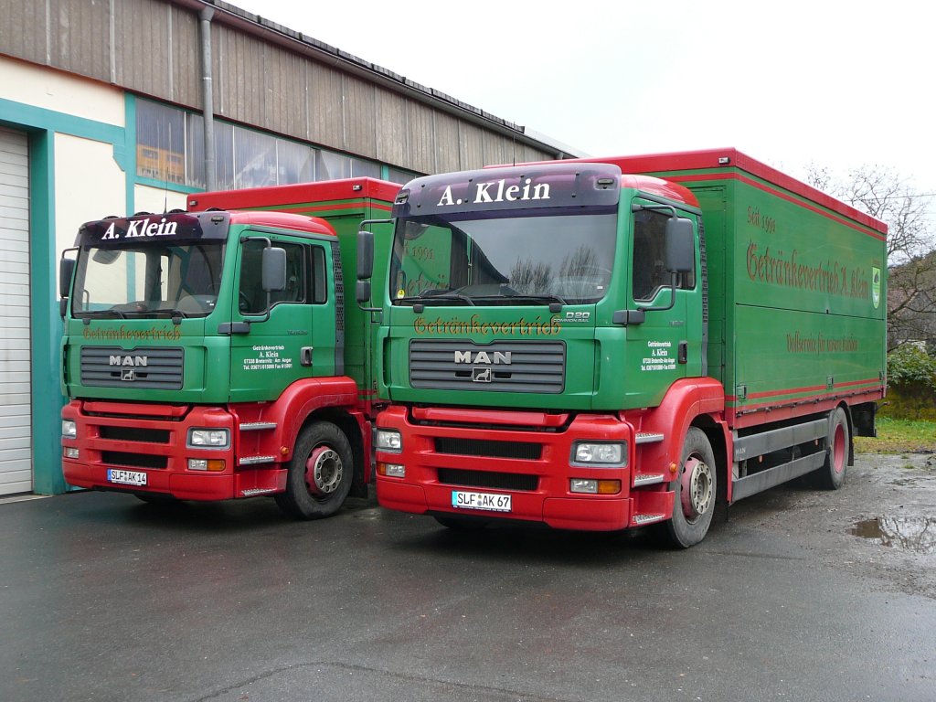 2 x MAN des Getrnkehndlers KLEIN aus Breternitz/Saale am 09.11.2009 