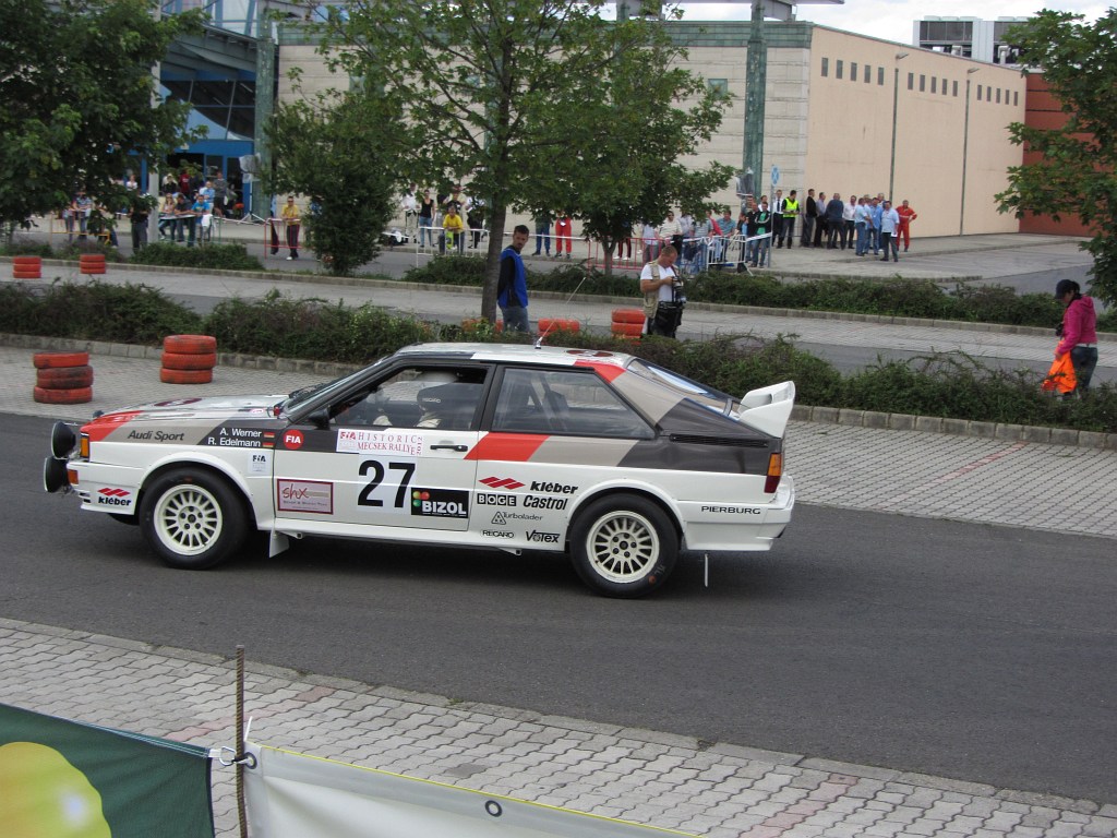 Audi Quattro, fotografiert auf dem Prologue des 46-ten Mecsek Rallye (Mai 2012)
