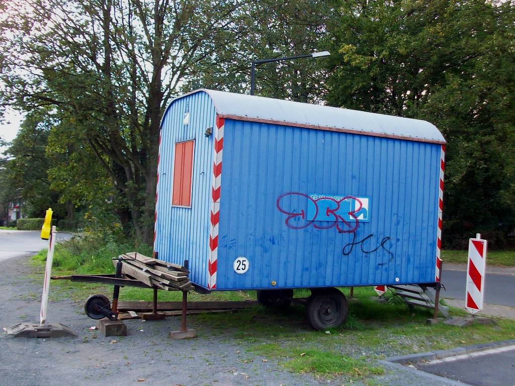 Bauwagen Gelsenwasser abgestellt in Herten 15/09/2011