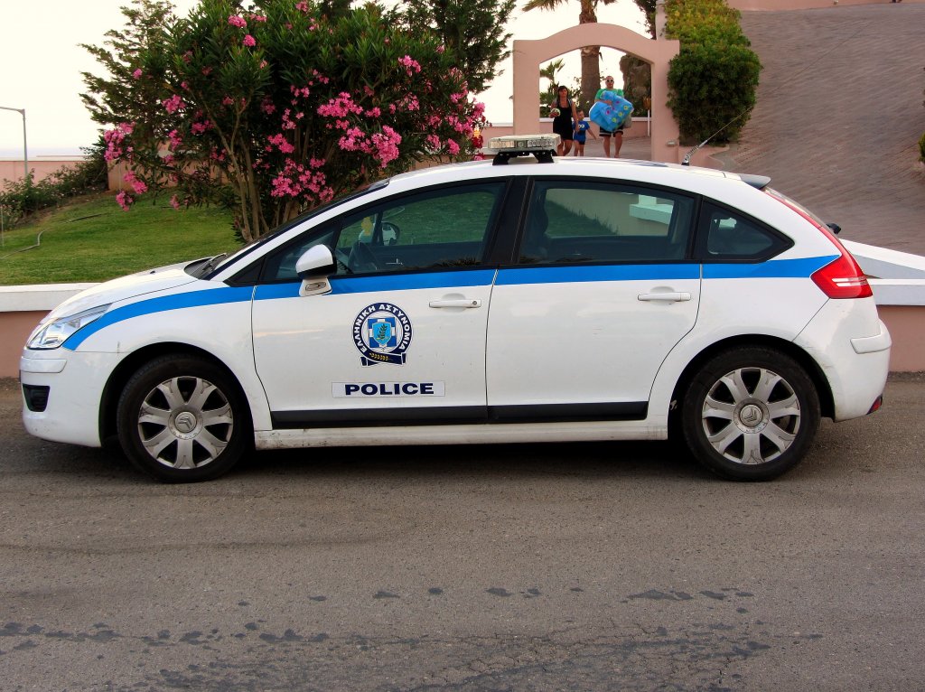 Citron C4 der Griechischen Polizei am 13.06.2012 in Kiotari auf Rhodos.