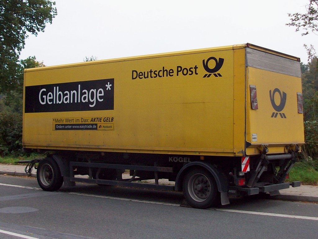 Deutsche POST Kgel Anhnger mit Ladelift Hebebhne Deutsche POST Gelbeanlage in RE 08/10/2010