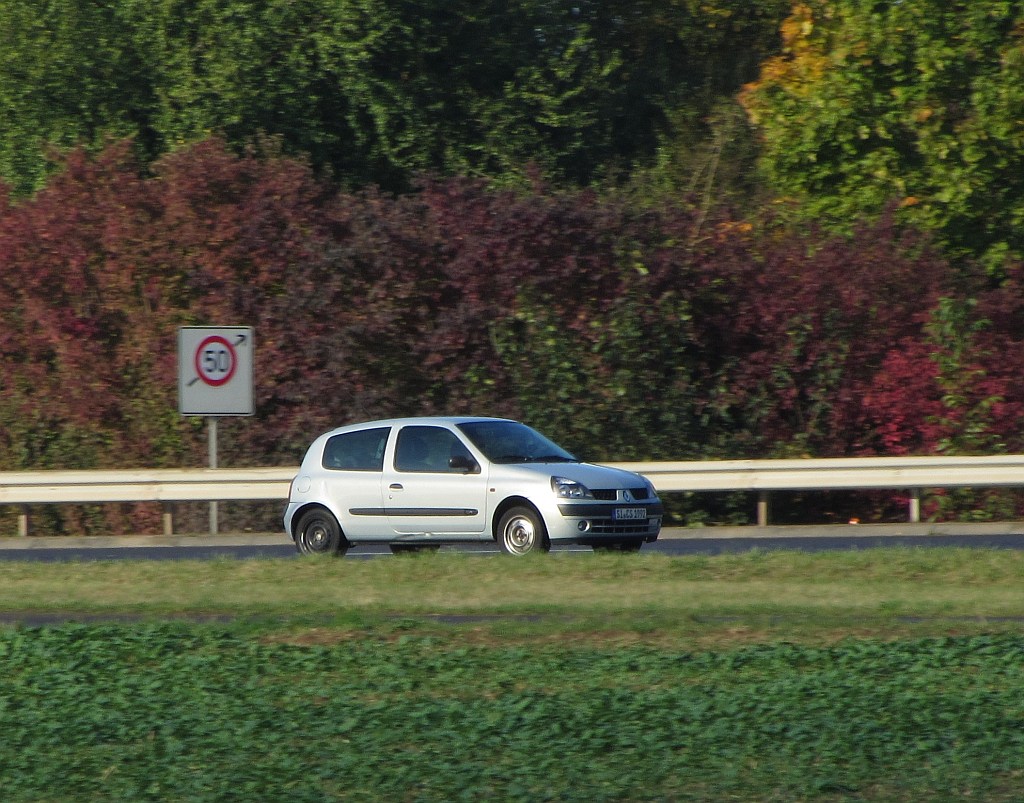 Diesen Renault Clio II habe ich am 07.10.2012 auf dem Autobahnausfahrt bei Mainz gesehen.