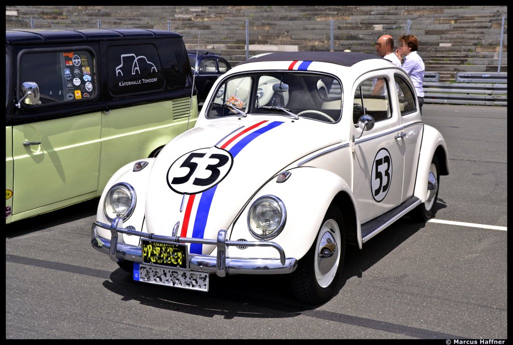 Dieser Herbie-Kfer war am 8. Juli 2012 beim Kfertreffen an der Steintribne in Nrnberg zusehn. 