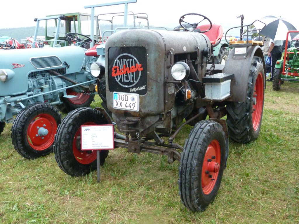 Eicher ED 25, 26 PS, Bj. 1952, ist Gast bei der Oldtimerausstellung der Traktorenfreunde Seitzenhahn, August 2011 