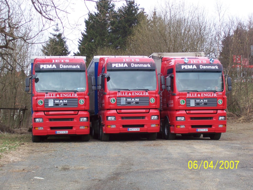 Ein eher seltenes Motiv in der Kleinstadt St. Andereasberg im Harz: MAN TG-A XXL Trio von Jille und Engler. Aufgenommen am 06.04.2007.