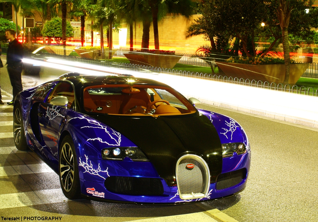Gewitter auf vier Rdern: Bugatti Veyron Sang Noir in Monaco am 21.04.2012