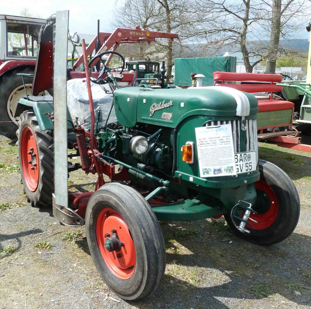 Güldner ADN 8, Bj. 1955, ist Gast bei der Oldtimerausstellung der Traktor-Oldtimer-Freunde Wiershausen, April 2012 