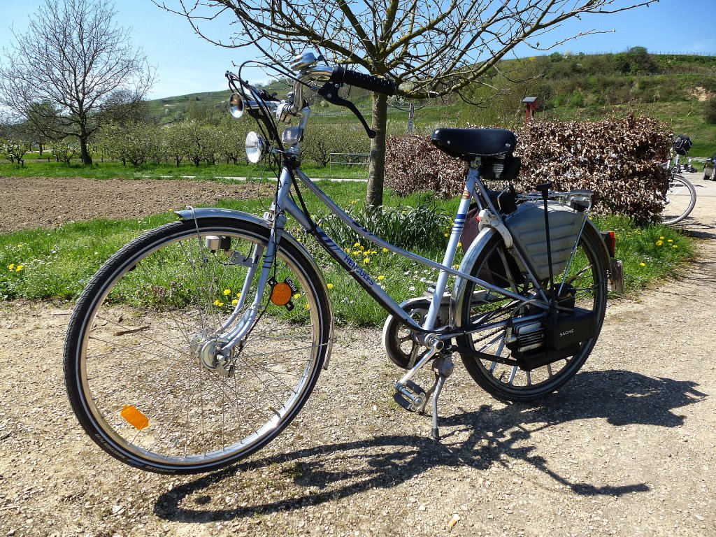 Hercules Fahrrad mit Sachs-Hilfsmotor, Baujahr 1980er Jahre, April 2013