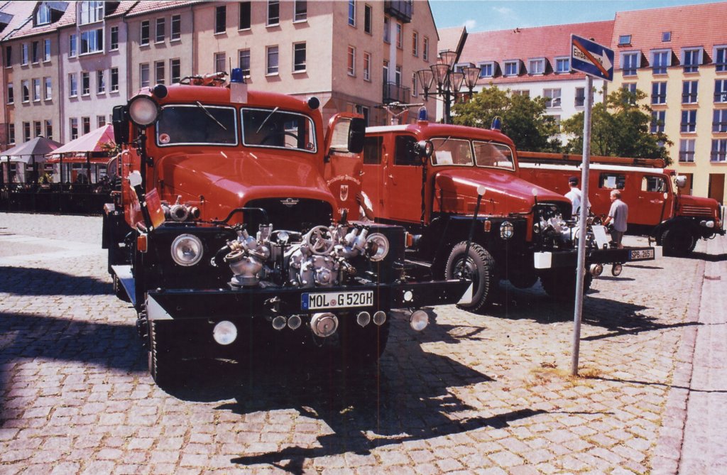 IFA LKW aus Werdau als Feuerwehrfahrzeuge in Frankfurt/O.zur Oldtimersternfahrt.Foto 07.2011