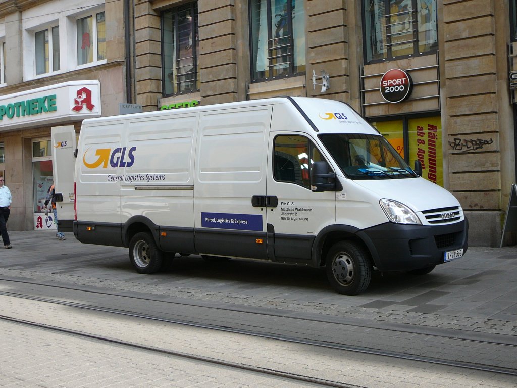 Iveco von GLS unterwegs in Erfurt im April 2010