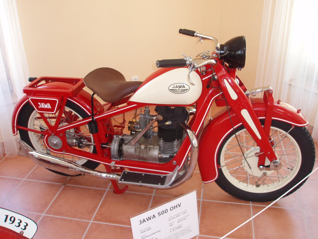 Jawa 500c OHV, das tschechische Motorrad stammt von 1929. Museum Jawa Krivoklat.2009:05:02