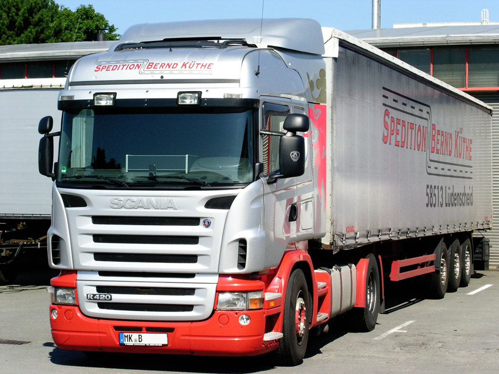 Juli 2012 / Scania R 420 der Spedition Kthe im Mrkischen Kreis..(gesehen auf ffentlichem Tankstellengelnde)
