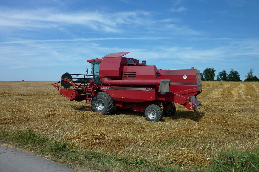 Mhdrescher Case 521, bei der Getreideernte, Aug.2012