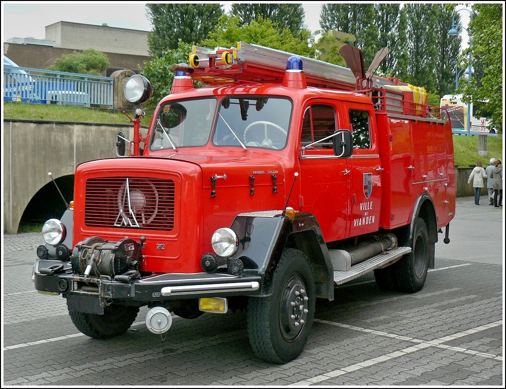 Magirus Deutz  150 D 10 Feuerwehrfahrzeug der Wehr aus Vianden aufgenommen am 07.06.2008 in Ettelbrck.