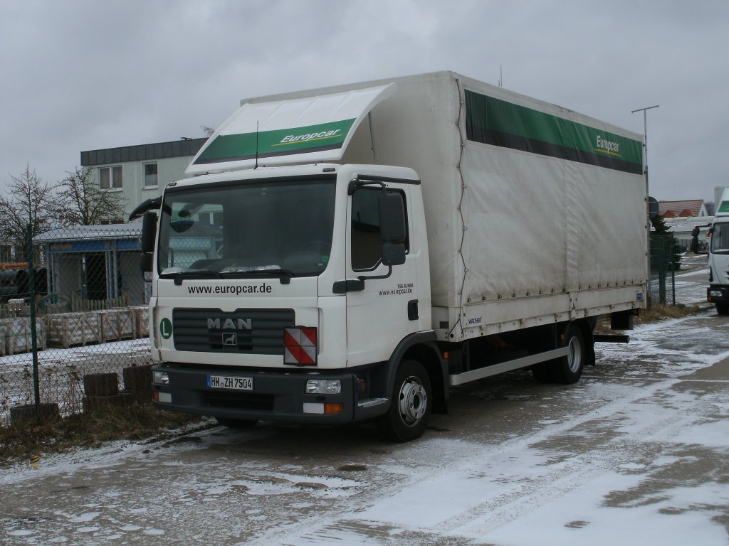MAN von einer bekannten Autovermietung am 18.Februar 2011 in Bergen/Rgen.