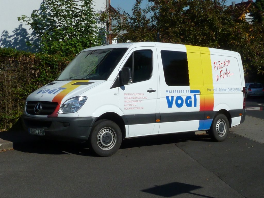 MB Sprinter des Malerbetriebes VOGT in 36088 Hnfeld, Juni 2010