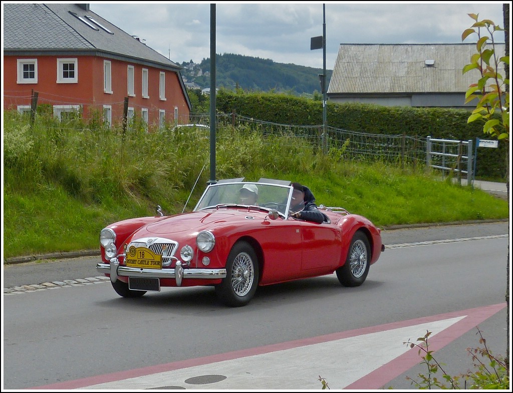 MGA Roadster, Bj 1959,  nahm ebenfals am 30.06.2013 an der Rotary Castle Tour in Luxemburg teil.