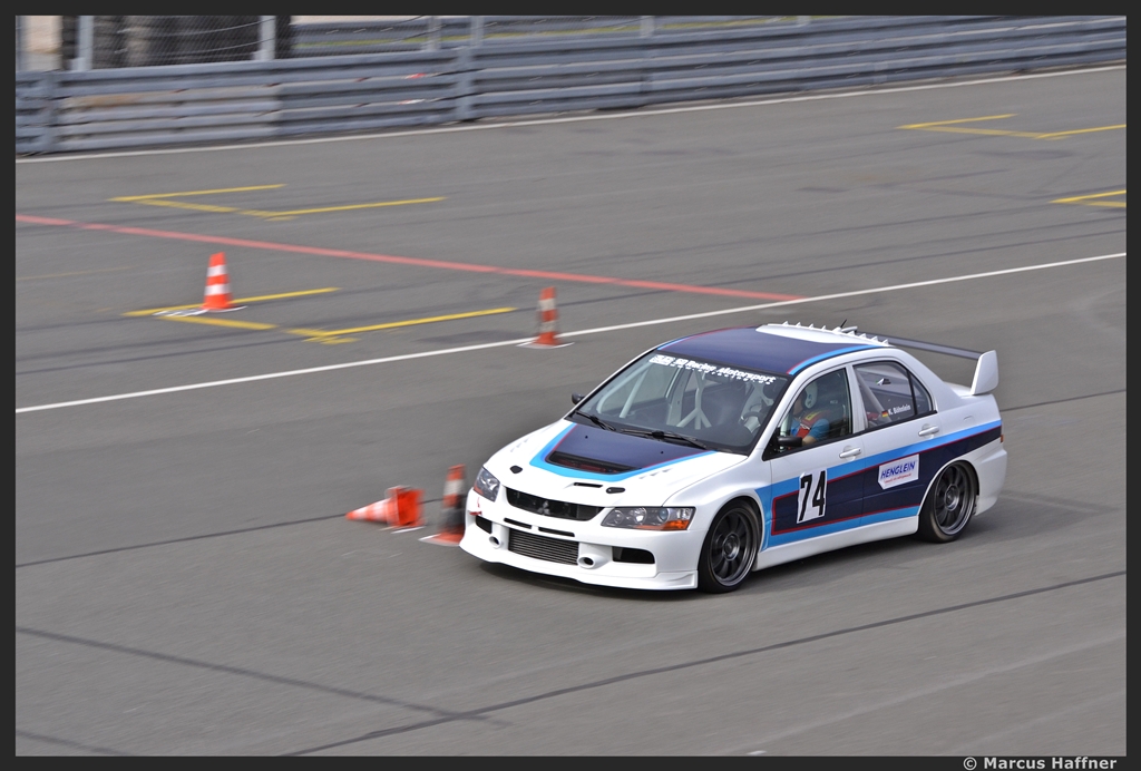Mitsubishi Lancer beim 45. ADAC-Renn-Slalom an der Steintribne in Nrnberg am 14. April 2013.