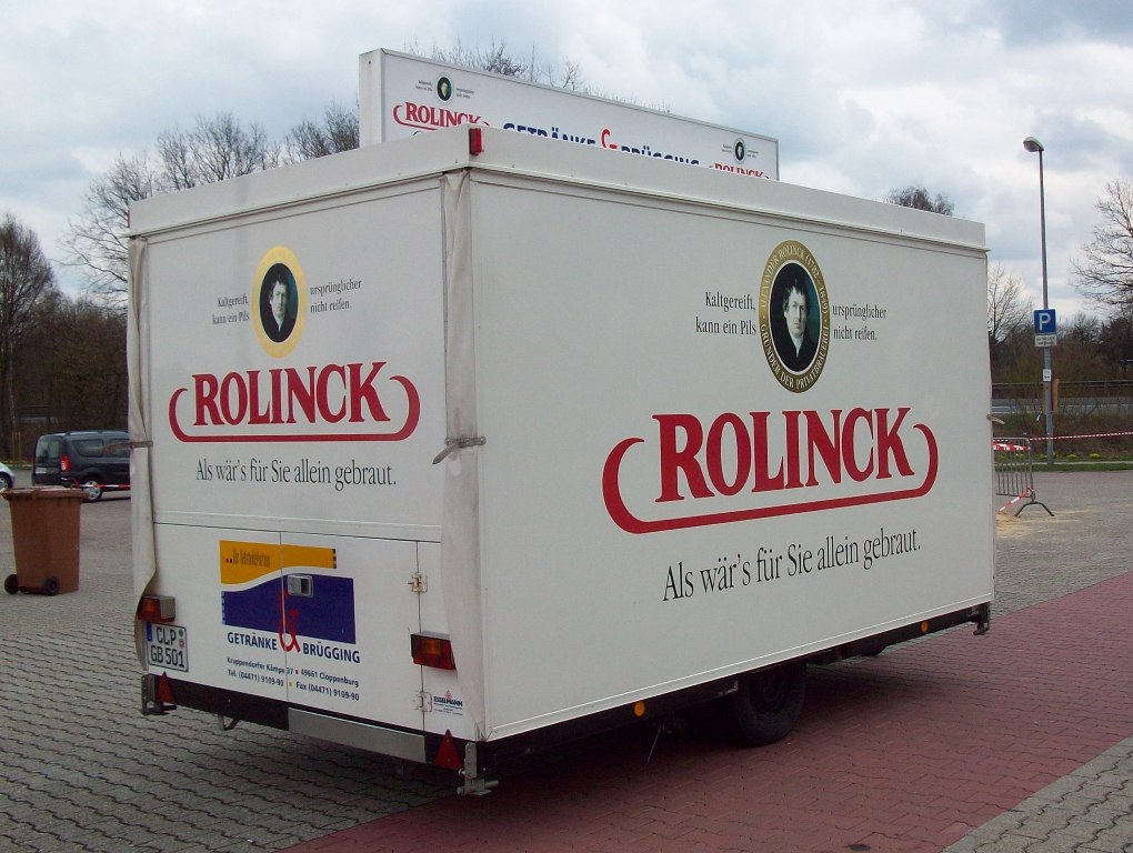 ROLINCK  Als wr´s fr Sie allein gebraut Getrnke Verkaufsanhnger  gesehen in Haselnne 05/04/2010

